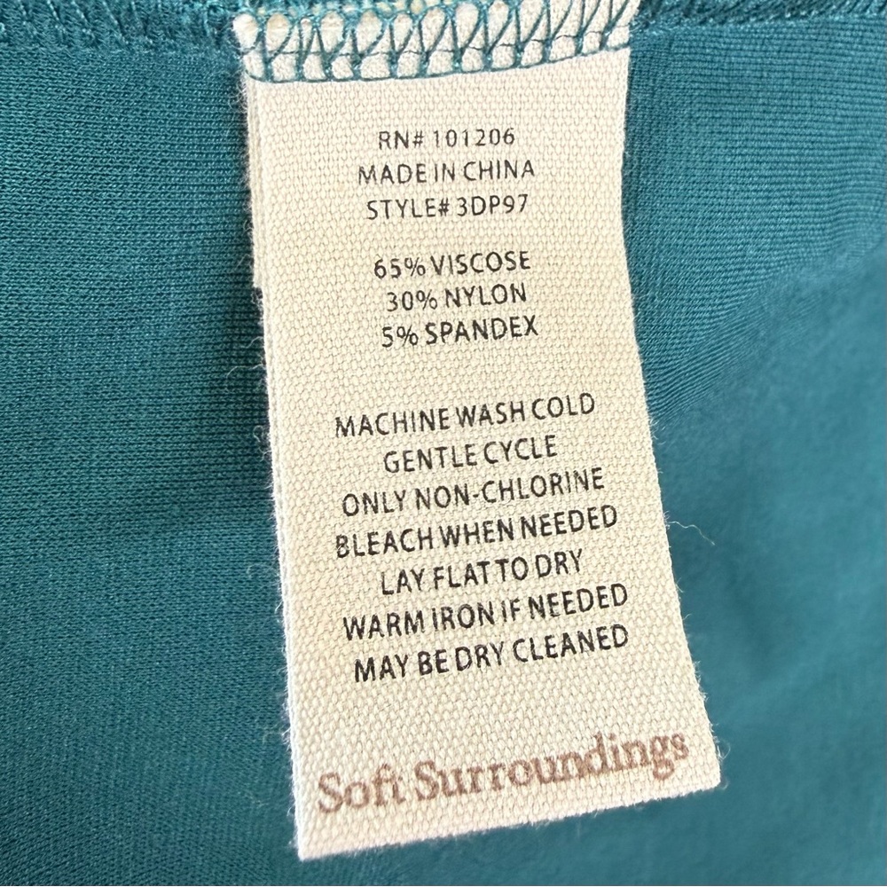 |NWT| SOFT SURROUNDINGS Long Sleeve Twist-Front Lagia Maxi Dress Atlantic Deep - Picture 11 of 11